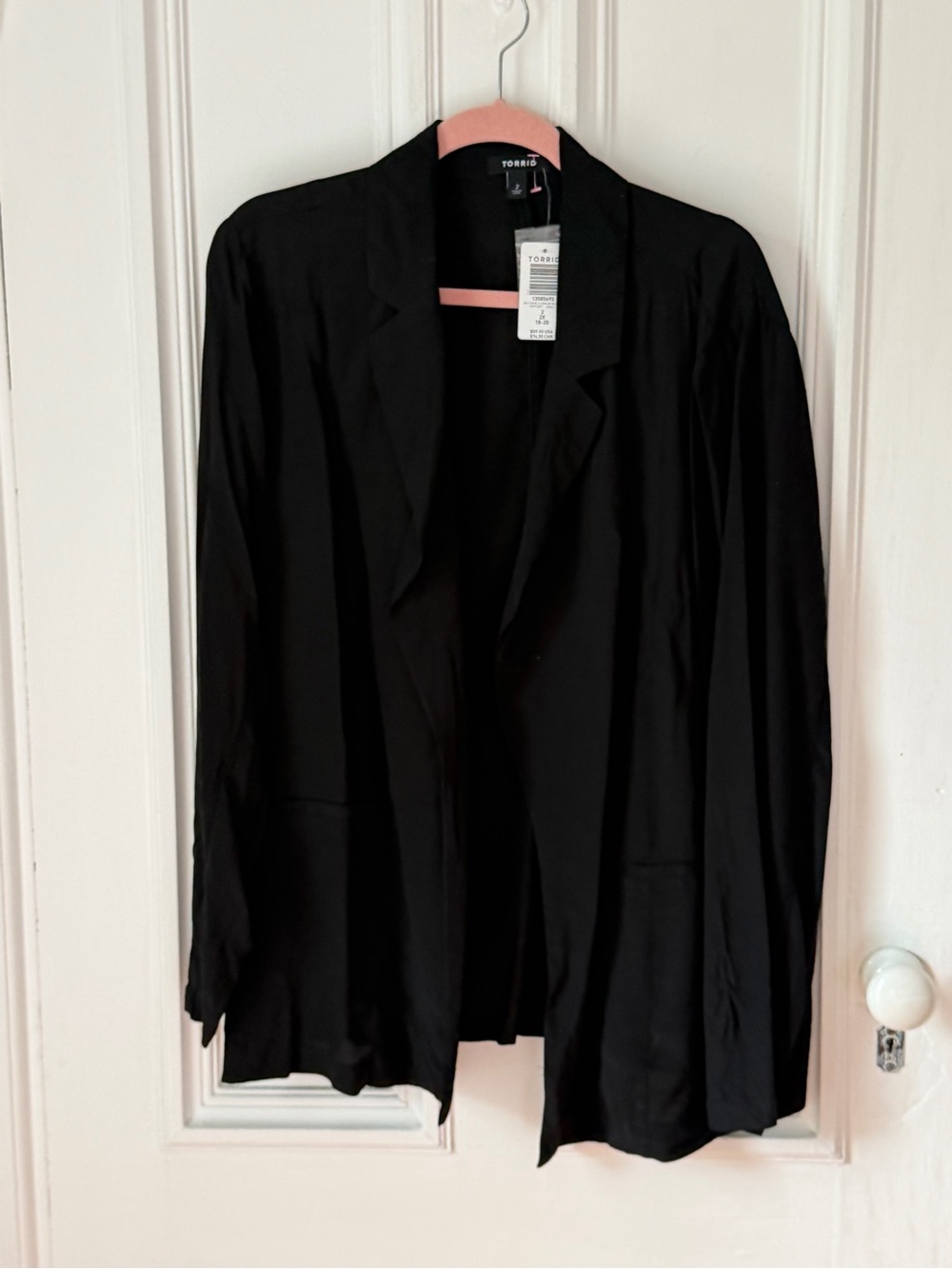 Women’s NWT Torrid Black Open Front Long Sleeve Blazer Size 2X
